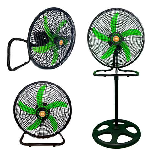 Waroom 3 Velocidades Altura Ajustable Ventilador 3 En 1 18 Pulgadas Pedestal 5 Aspas Verde