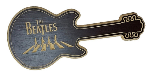 Placa Decorativa Guitarra The Beatles - Abbey Road
