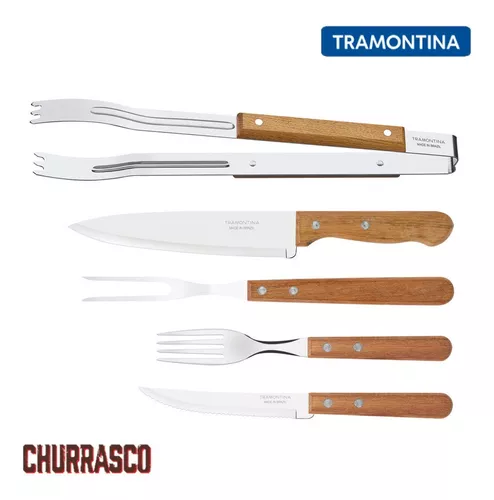 Kit para Churrasco 3 Peças Tramontina - Garfo, Pegador e Faca