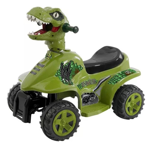 Moto Eléctrica Prinsel Mini Quad Dinosaurio Color Verde 6v