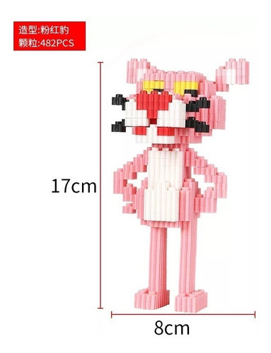 Mini Bloques Tipo Lego Pantera Rosa Figura 3d Armable Cantidad De Piezas 680