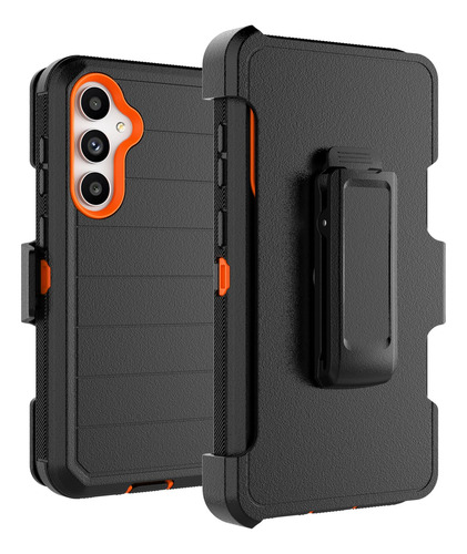 Funda Para Galaxy S23 Fe 5g Negro/naranja Plastico
