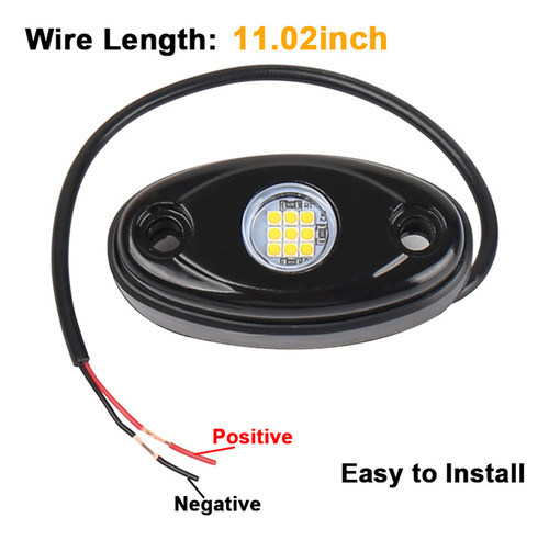 Paquete De 8 Unidades De Luces Led Tipo Roca Ambient Para Ca