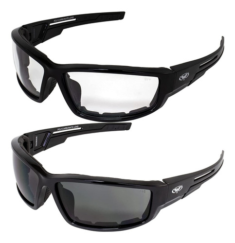 Lote De 2 Gafas De Moto Acolchadas Gafas De Sol Transpa...