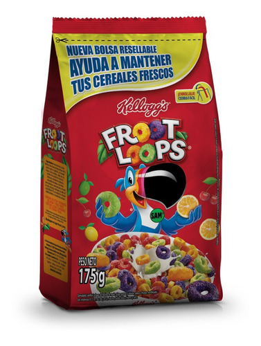 Cereales Froot Loops frutales bolsa 175g kelloggs