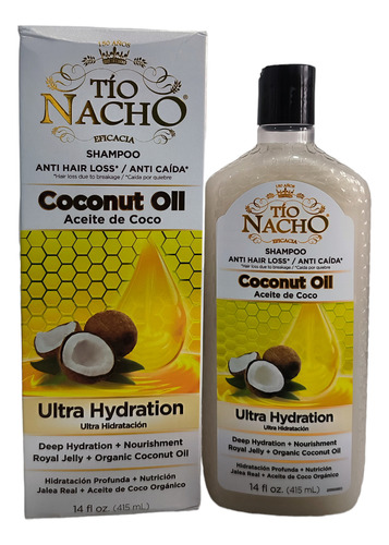 Shampoo Tío Nacho Original Garantizado. Aceite De Coco 415 M
