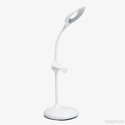 Imagen 2 de 5 de Lampara Led Escritorio Flexible Tactil Con Mini Ventilador