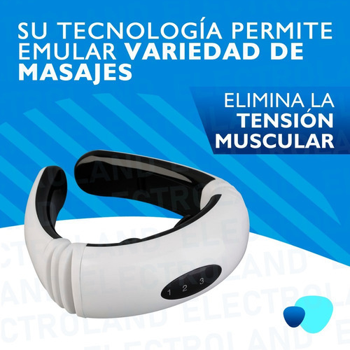 Masajeador Inalámbrico De Cuello Espalda Cervical Electrodos Color Blanco