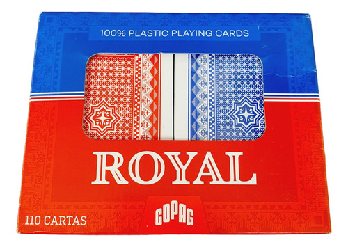 Cartas Royal Copag Par Baraja Naipes Poker Plástico Juego