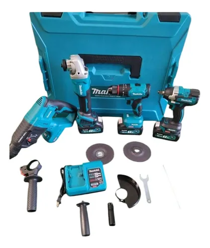 Kit Taladro, Pulidora, Rotomartillo Y Llave De Impacto 68vol
