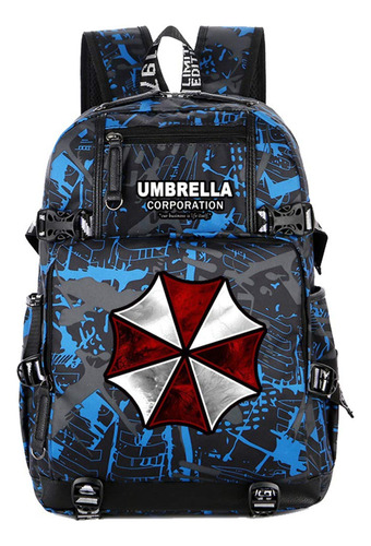 Mochila Escolar Para Adolescente Deporte Casual Azul-1