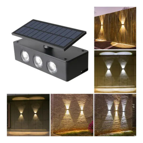 Lampara Solar Led Exterior Aplique Premium