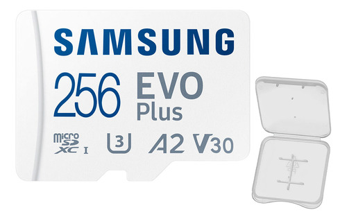 Cartão Memória Samsung 256gb Evo Plus 130mbs E Adapt +case