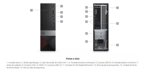 Desktop Dell Vostro 3470 Core I3 9a Geração 8gb Ram Ssd 256g (Recondicionado)