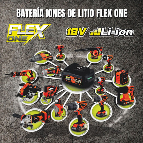 Imagen 3 de 5 de Bateria 18vcc 2.0 Ah Flex One Dowen Pagio 18v 2 Ah