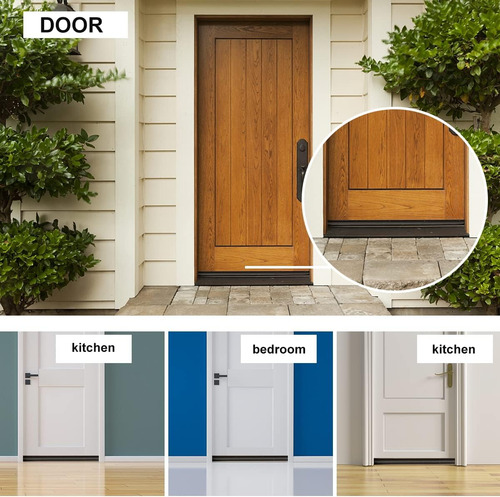 4pcs Sello Adhesivo Prueba De Polvo Para Puertas Y Ventanas Color Gris Gris