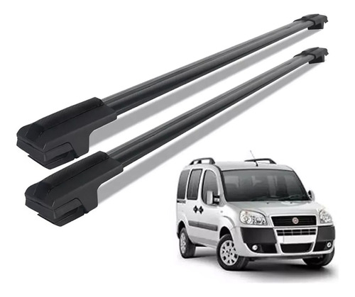 Travessa Rack De Teto Fiat Doblo 2011 Alumínio Preto 45kg