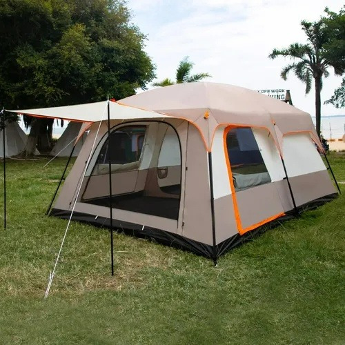 Carpa 12 Personas Impermeable Con Doble Capa Y Ventilación
