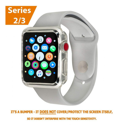 Imagen 2 de 7 de Forro Bumper Transparente Case Para Apple Watch iPhone 38mm
