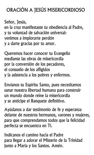 Estampa Divino Rostro De Jesús X 100 Unidades Con Oración