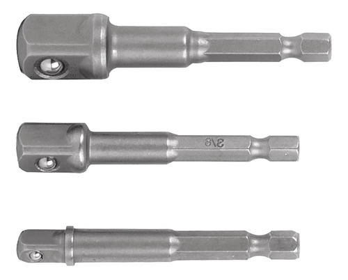 Adaptadores Para Dados 1/4 3/8 1/2 Taladro Acero 3pz 10752