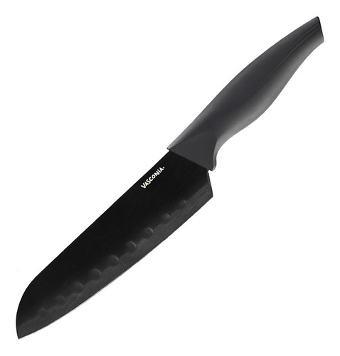 Cuchillo Vasconia Básicos Santoku 7 De Acero Inoxidable Color Negro