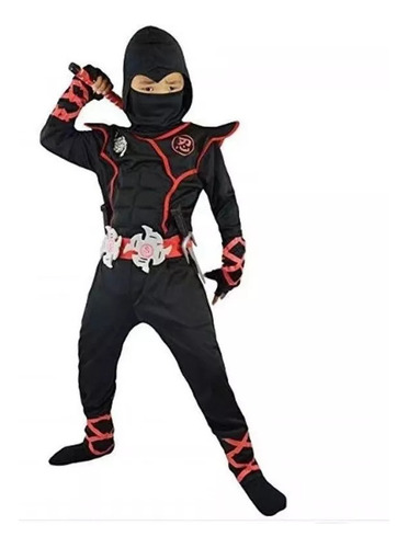 Halloween Traje Negro Disfraz Ninja Para Niños