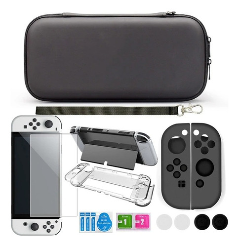 Estuche Protector Para Nintendo Switch Oled Kit 17 En1 Funda