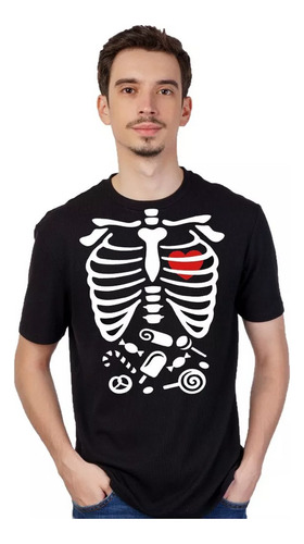 Remera Esqueleto -  - Disfraz Halloween 02 Unisex