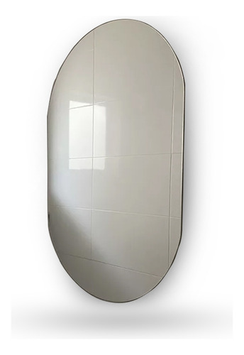Espelho Grande Decorativo Oval Lapidado Vidro 80x50cm 