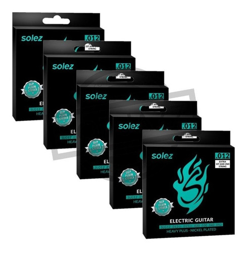 Kit 5 Encordoamentos Solez Guitarra 0.012 Dlp - Slg12
