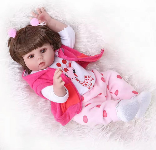 Muñeca De Silicona 55cm Bebé Reborn Realista Con Accesorios
