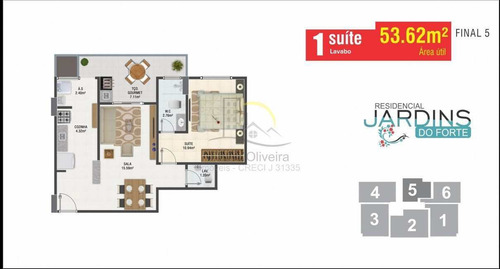 Imagem 16 de 22 de Apartamento Com 2 Dorms, Canto Do Forte, Praia Grande - R$ 394 Mil, Cod: 2809 - V2809