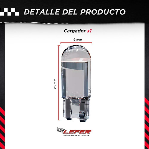 Imagen 2 de 10 de Lampara Led Posición T10 Cob Cristal Varios Colores 12v-24v
