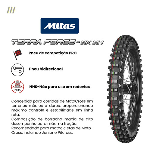 Pneu Crf 250f 80/100-21 + 100/100-18 Mitas Terra Force Mx Ex