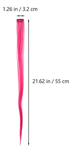 10 Extensiones De Cabello Sintéticas Con Resaltes De Colores