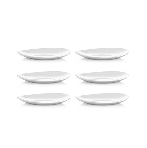 Set X6 Platos Playos Ovalado Opalina Vidrio Templado Cocina