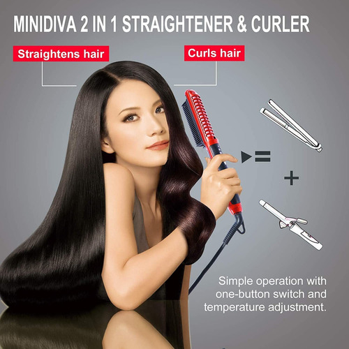 Hair Straightener And Curler 2-in-1 With Anti-scald Technolo