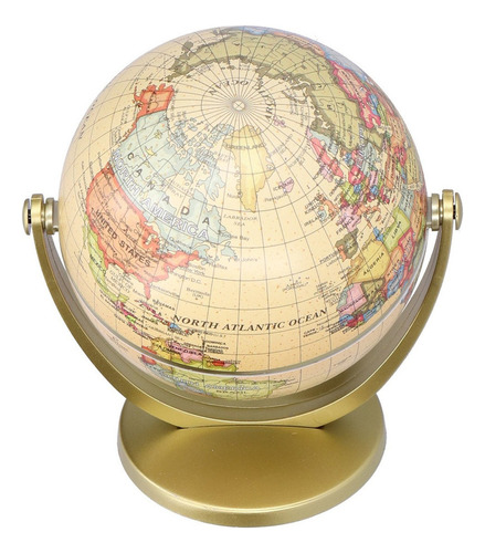 Mesa Giratoria Mini Globe World Map, Versión En Inglés
