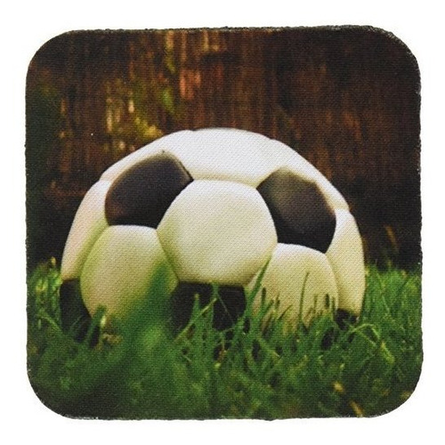 3drose Cst_3538_1 Black Soccer Ball Soft Coasters, Set Of 4