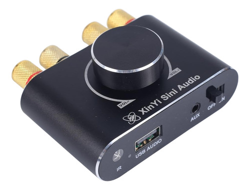 Amplificador Bluetooth 2x50w Rms Usb Auxiliar C/remoto Y App Negro 100 W