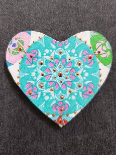 Imán Magnético Decoración Corazón Artesanía Mandala. Nevera9