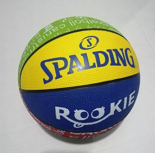 Bola basquete spalding rookie gear infantil verde azul amarelo e vermelho