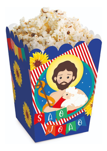 Caixa P/ Pipoca Arraiá São João Festa Junina P 10 Un
