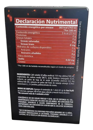 Rednatura Red Kaffi Cafe Solubre 15 Sticks