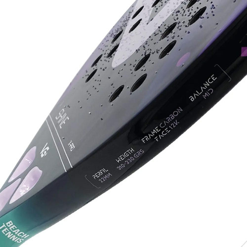 Kit Raquete Beach Tennis Shine 12 K 3 Bolas E Bolsa Vg Plus Cor Roxo