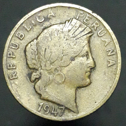 Moneda 10 Centavos 1947 República Peruana 