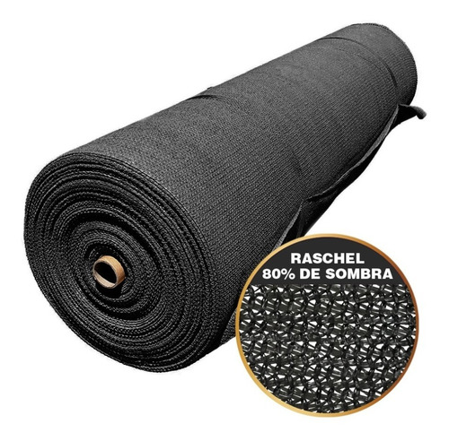 Malla Sombra 80% Raschel Negro 4.2 X 25 Mts 