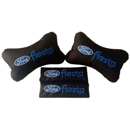 Kit Combo Almohadas Apoya Cabeza Portacinturones Ford Fiesta