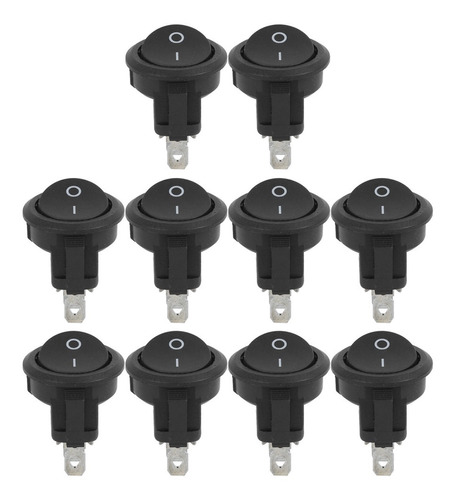 10 Miniinterruptores Basculantes, 23 Mm, 3 Pines, 2 Posic